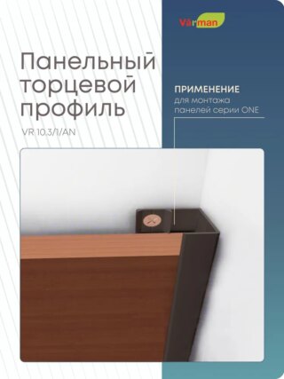 Панельный торцевой профиль 3000 мм, ЧЕРНЫЙ, VR 10.3/1/AN Varman.pro