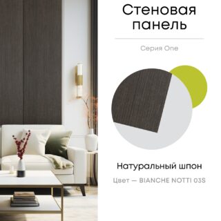 Панель стеновая, шпон BIANCHE NOTTI 03S, МДФ 10 мм, серия ONE, Varman.pro