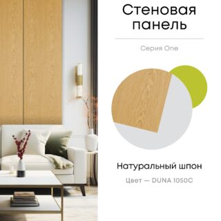Панель стеновая, шпон DUNA 1050C, МДФ 10 мм, серия ONE, Varman.pro