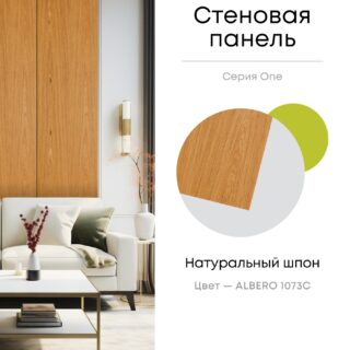 Панель стеновая, шпон ALBERO 1073C, МДФ 10 мм, серия ONE, Varman.pro