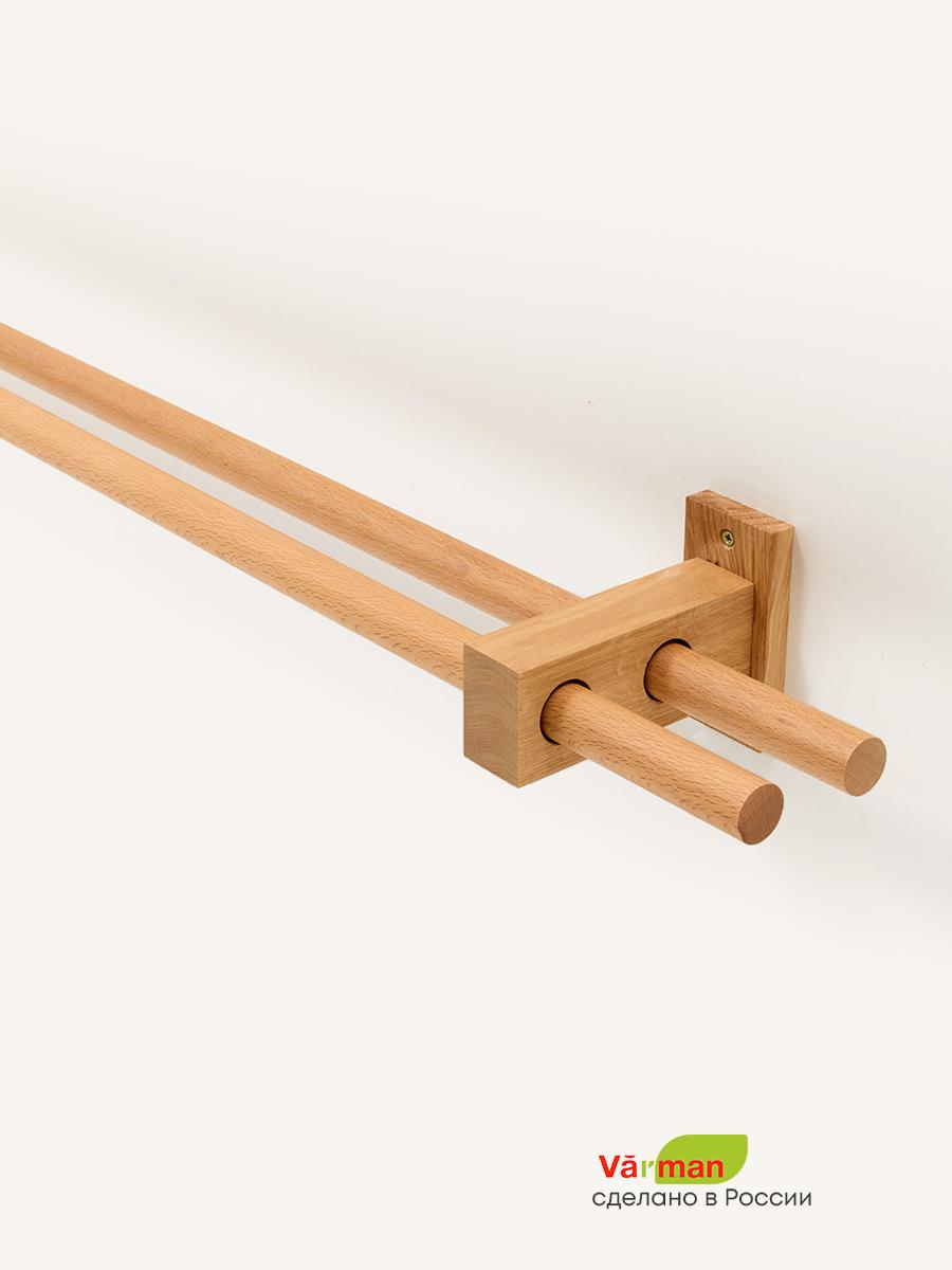 Карниз Loft Jupiter, двухрядный, деревянный, цвет натуральный, для потолка и стен, держатель Дуб, Varman.pro 4 Карниз Loft Jupiter, двухрядный, деревянный, цвет натуральный, для потолка и стен, держатель Дуб, Varman.pro — изображение 4